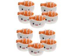 Conjunto De 10 Peças De Decoração De Sushi Em Resina, Enfeites Encantadores Para Jardim.