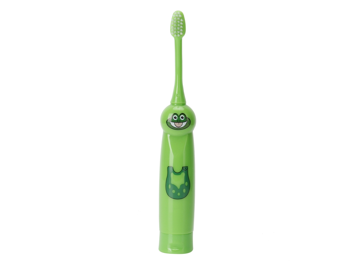 Escova de Dentes Elétrica Infantil, IPX7, Desenhos Animados, Limpeza Bucal, Verde