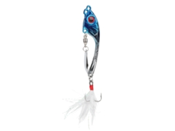 Isca Artificial Rotativa de Zinco com Penas Azul