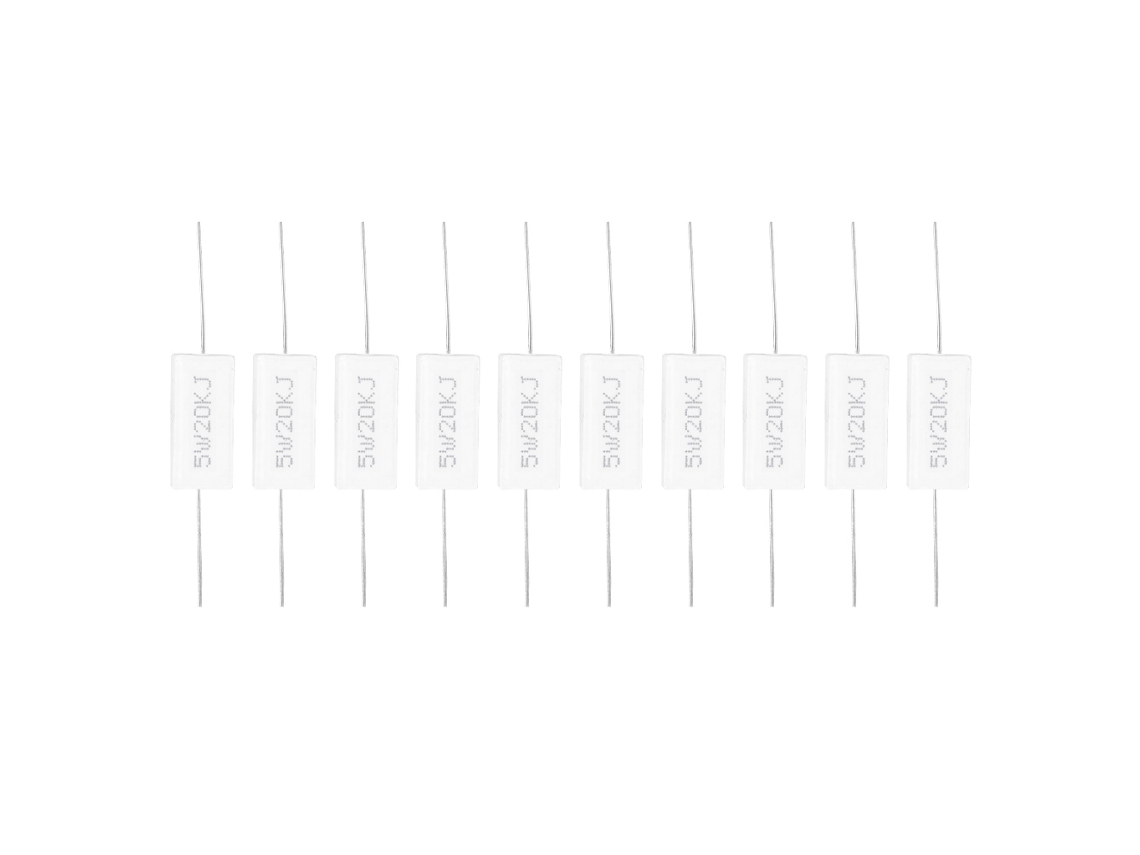 Conjunto de 10 Resistores de Cimento 5w 20kr Precisão ±5%