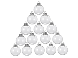 Conjunto De 15 Bolas De Natal Redondas E Transparentes, Para Encher E Decorar Sua Árvore De Natal. Feitas De Plástico. Hengjian