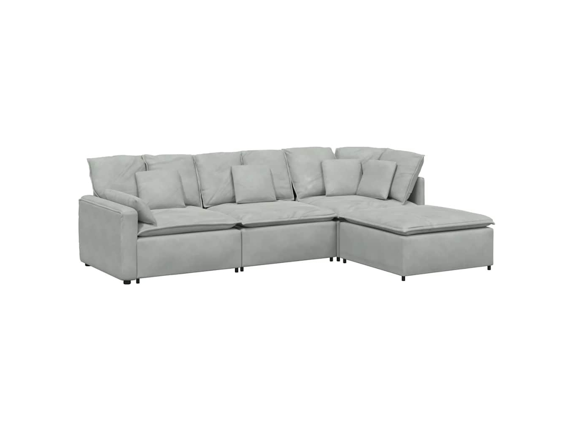 Sofá Modular Vidaxl Cinzento Veludo