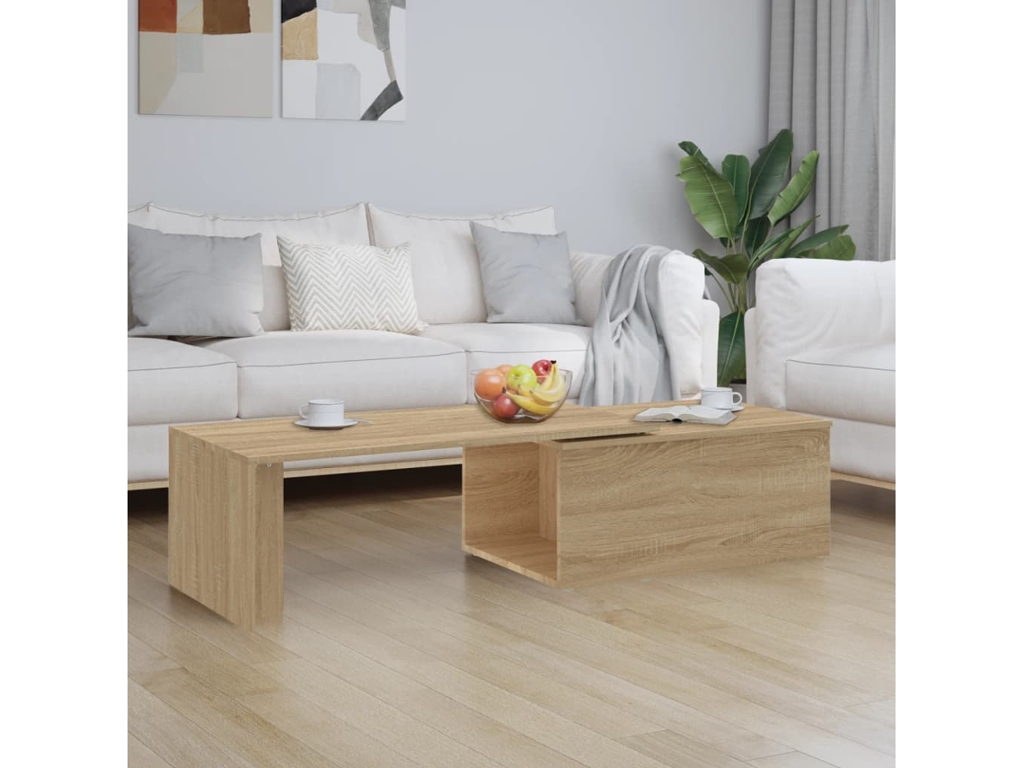 Vidaxl Mesa De Centro 150x50x35cm Derivados De Madeira Carvalho Sonoma
