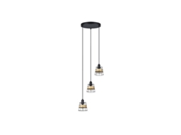 Plafon Burano 3 Luzes Forja/rattan 25x33 Cm Fabrilamp
