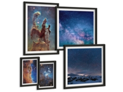 Conjunto De Pinturas Paisagens Espaciais De Galáxias Espelharte (5 Peças)