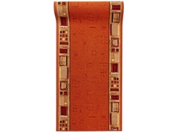Loper De Alta Qualidade - Tapete Antideslizante - Moderno Padrão - 120 X 275 Cm - Terracotta/roxo - Tapete