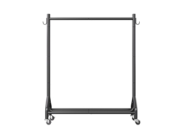 Cabideiro Burro para Roupas de 108 X 167,3 Cm, com Barra Pendurar e Ganchos Laterais, Rodas, Carga 90 Kg, Aço Carbono, Quarto, Lavanderia, Sala Estar