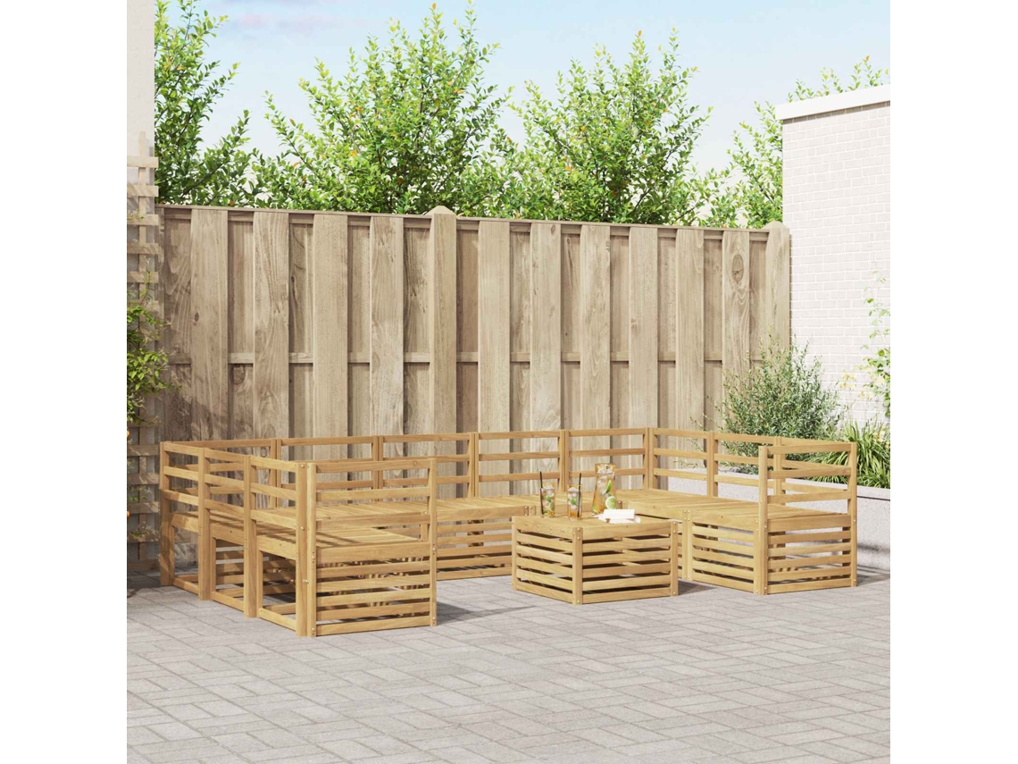 Vidaxl Conjunto De Sofás Para Exterior 10 Unid. Branco
