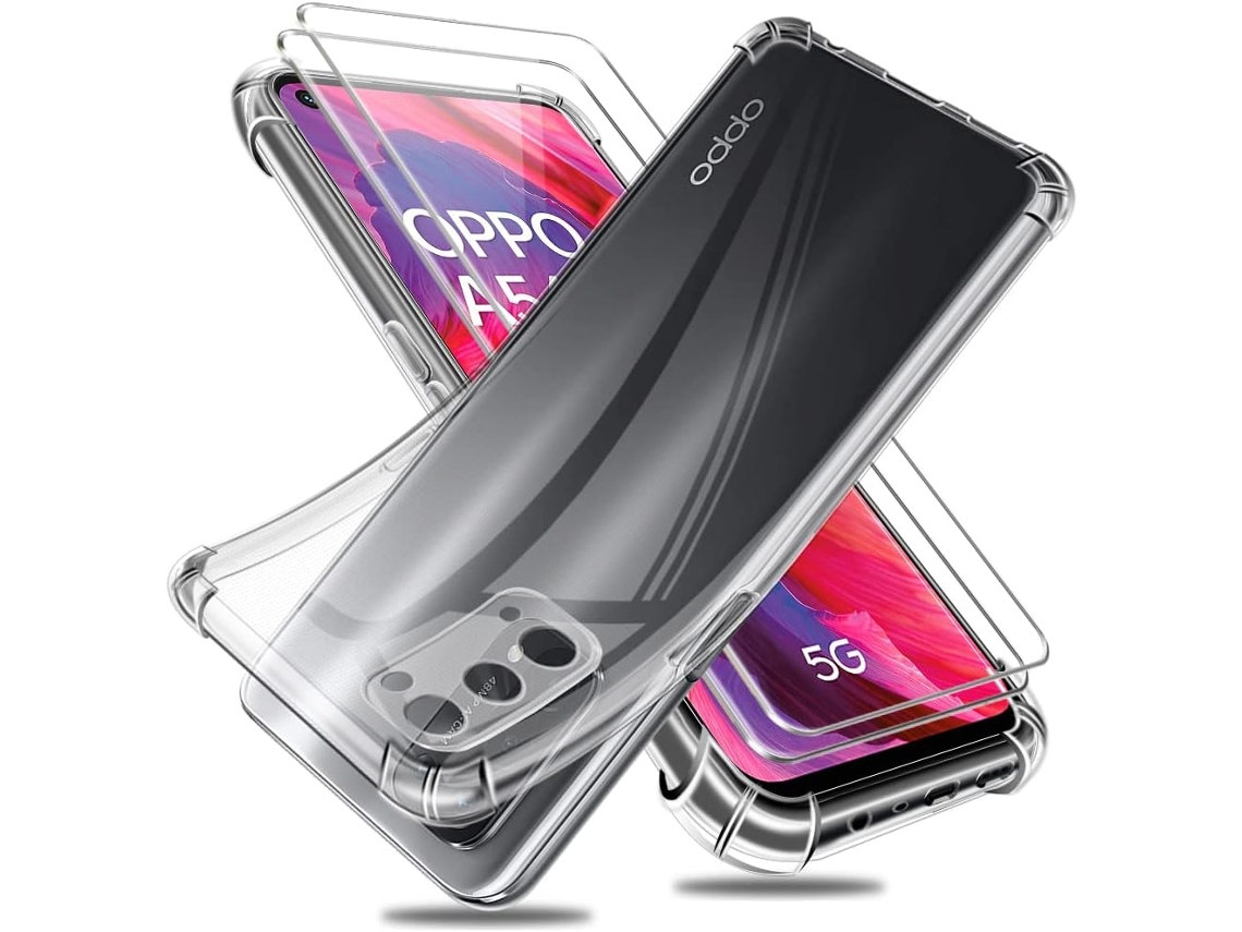 Película de Ecrã Antiqueda Duas Protetoras para Oppo A54 5G/A74 5G HONGWE. Transparente