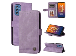 Capa De Couro Flip Horizontal Com Botão De Metal E Textura De Árvore Para Samsung Galaxy M52 5g