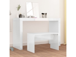 Vidaxl Banco Toucador 70x35x45 Cm Madeira Processada Branco Brilhante