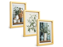 Composição De Quadros Azeitonas Verdes, Eucalipto Espelharte (3 Peças 20x30 Cm)