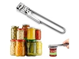 Abridor De Latas Ajustável Em Aço Inoxidável Shining House, Abridor De Latas Antiderrapante Para Idosos E Pessoas Com Mãos Fracas