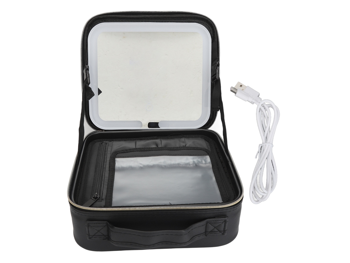 Estuche De Maquillaje Para Viajes Con Espejo Iluminado Grande