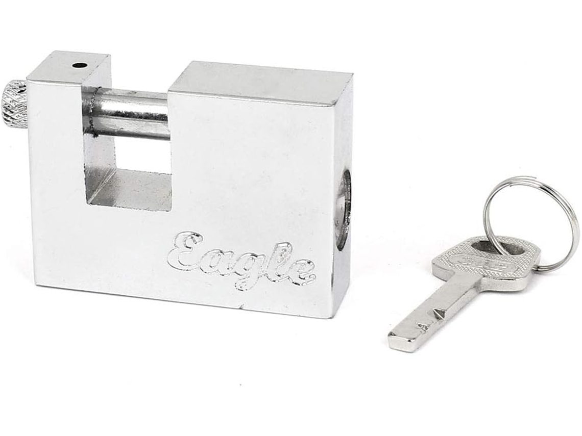 Fechadura de Segurança para Porta Garagem, Fecho Blindado, Cadeado 60 Mm com 1 Chave CHABERLU