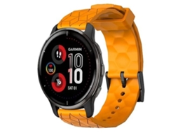 Pulseira De Relógio Lurelia Para Garmin Venu 2 Plus 20 Mm Padrão De Futebol Cor Sólida Em Silicone Amarelo