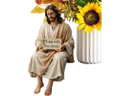 Escultura de Jesus Figura Espiritual de 12 Cm, Estátua de Resina Feita À Mão, Ornamento Religioso Inspirador Peça CHABERLU