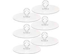Conjunto De 6 Ganchos Autoadesivos Em Acrílico Cristal Para Portas Armários