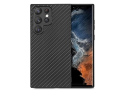 Capa Traseira De Couro Com Textura De Fibra De Carbono Para Samsung Galaxy S23 Ultra 5g