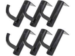 Suporte Para Fone De Ouvido Com 6 Ganchos, Portátil, Em Plástico Preto Resistente A Arranhões, Ideal Para Quarto