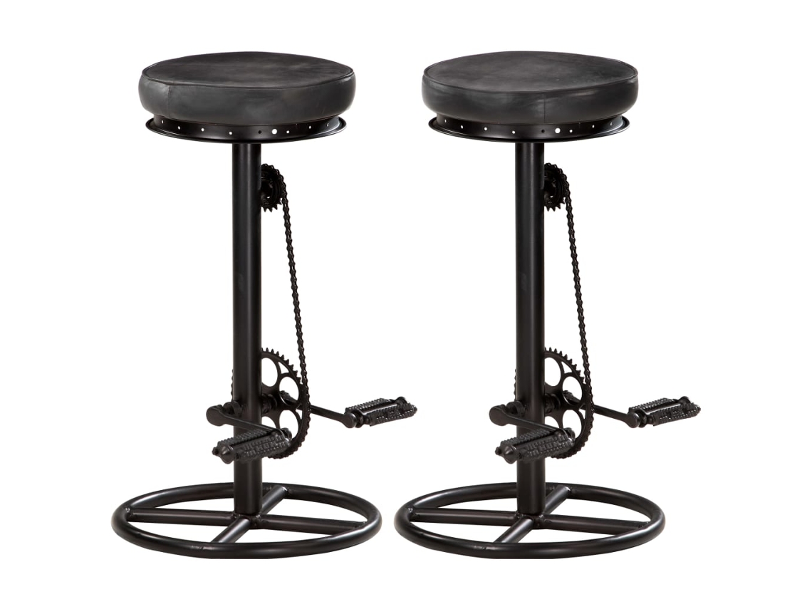 Bar Stool, Bar Stools Vidaxl Preto Couro (44 X 44 X 75 Cm)