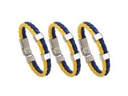 Primerox pulseira de Bandeira da Ucrânia de Couro Trançado 3pcs Souvenir de Jóias Ucranianas