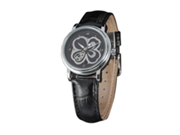 Relógio de Pulso Feminino Automático Casual com Pulseira Pu Preto Winner