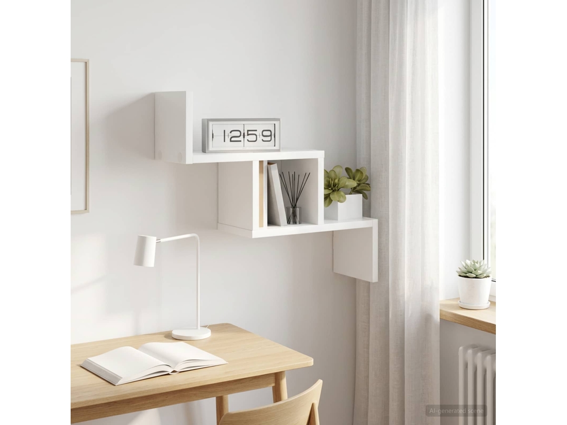 Vidaxl Prateleira De Parede Branco 48 X 15 X 42 Cm