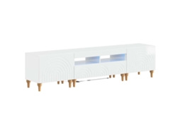 Vidaxl Conjunto De 3 Peças Para Tv Com Led Branco Brilhante