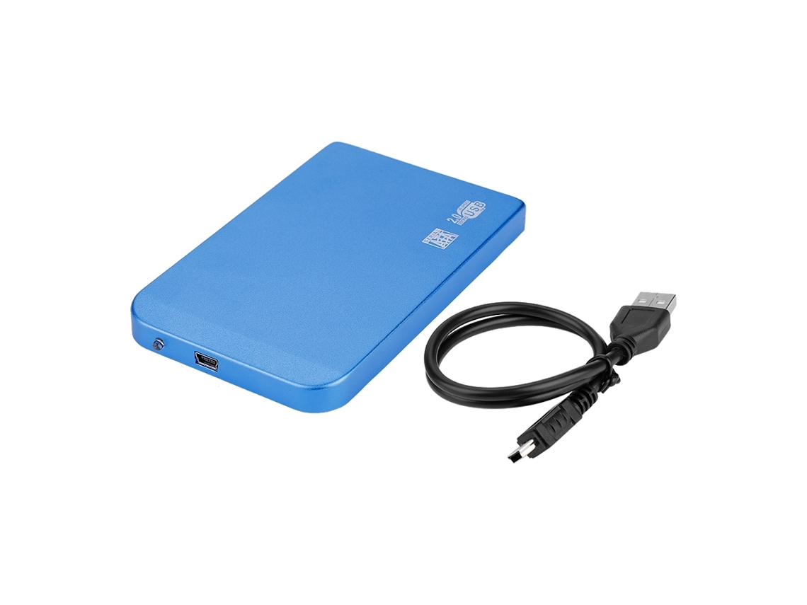 Enclosure Externo Para Ssd Sata De 2,5 Polegadas Em Liga De Alumínio, Case Para Hd Usb 2.0 Azul
