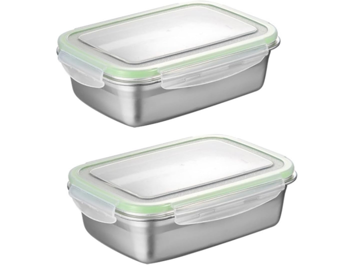 Conjunto De 2 Lancheiras Bento Em Aço Inoxidável, 850ml E 350ml