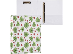 Pasta de 3 Argolas para Papel Tamanho Carta , Trevo São Patrício, Organizador Redondas com Pra (27,9 X 21,6 Cm)