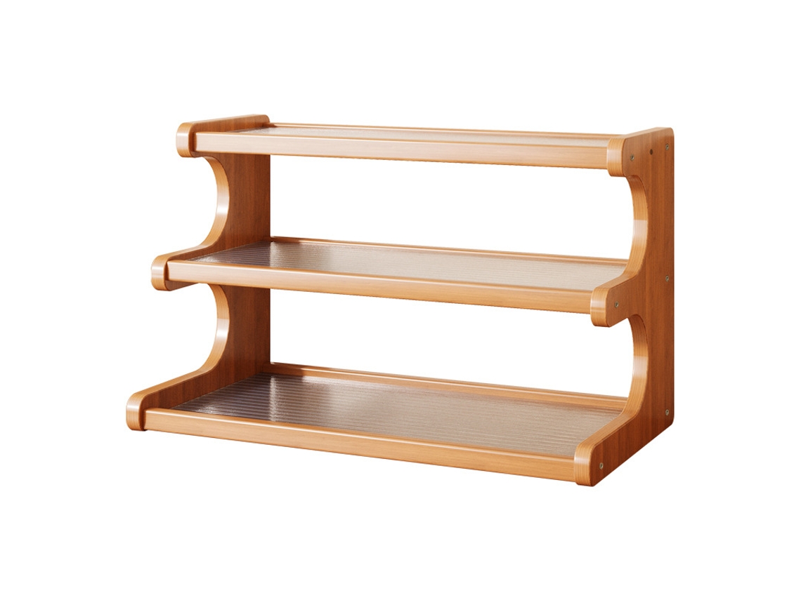 Três Níveis Suporte de Mesa para Flocos, Rack de Armazenamento de Mesa, Expositor Pequeno 50×20×31cm