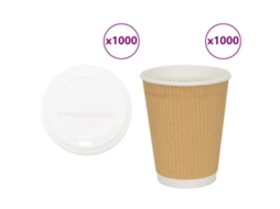 Vidaxl Copos De Café De Papel Com Tampas 1000 Pcs 12oz 300ml