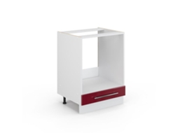 Armário de forno VICCO Fame-Line, vermelho Borgonha alto brilho, 60 cm, carvalho PT