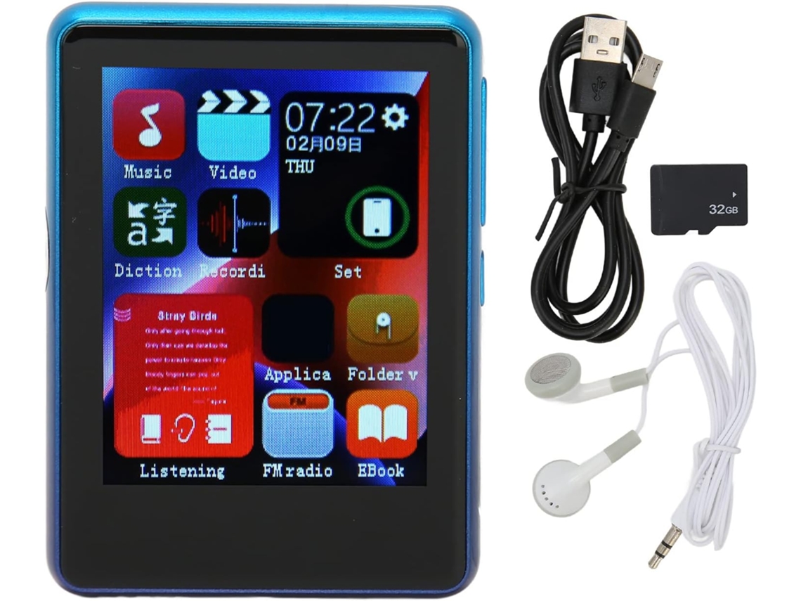 Leitor De Mp3 Com Bluetooth, Tela Sensível Ao Toque De 2, 4 Polegadas, Reprodutor De Mp4 Mp3 Com Alto Falante