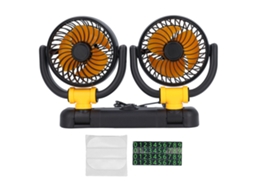 Ventilador Carro Duplo Cabeça 2 Velocidades 360° Rotação 12v