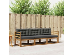 Vidaxl Conjunto De Sofás Para Exterior 3 Unid. Natural E Antracite
