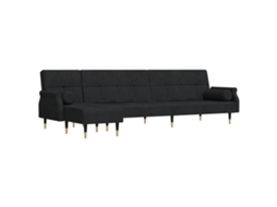L-shaped Sofa Bed, L-shaped Sofa Beds Vidaxl Preto Veludo (n/a)