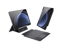 Série Dux Ducis Dk Compatível Com Samsung Galaxy Tab S9 Fe Teclado Flutuante Magnético Inglês Com Capa De Couro Tipo Fólio Facpoet