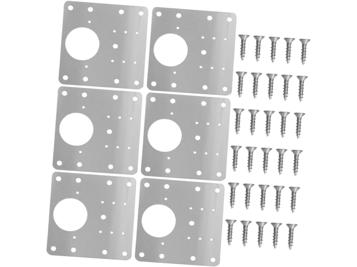 Kit De Reparo Com 6 Peças Em Aço Para Portas Armários Cozinha.