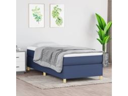 Vidaxl Estrutura De Cama Com Molas 90x190 Cm Tecido Azul