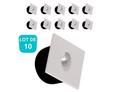 Conjunto de 10 Paredes Quadradas Brancas de 3W 4000K Paredes Brancas HOROZ ELECTRIC