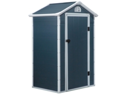 Galpão De Jardim Galpão De Jardim Com Janela De Ventilação Teto Monoinclinação Cinza Metálico 134 X 104 X 204 Cm Para Jardim E Exterior-ht