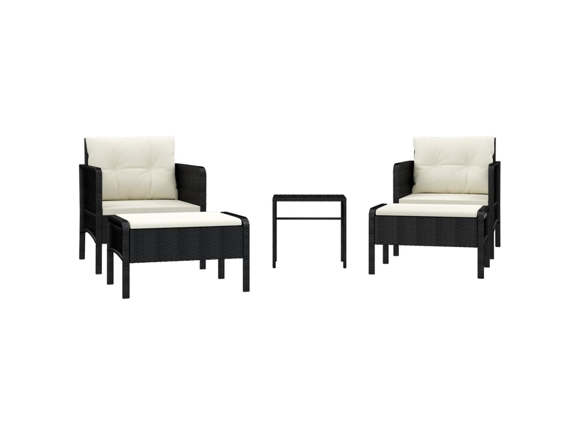 Garden Lounge Set, Garden Lounge Sets Vidaxl Preto Rattan / Vime (n/a)