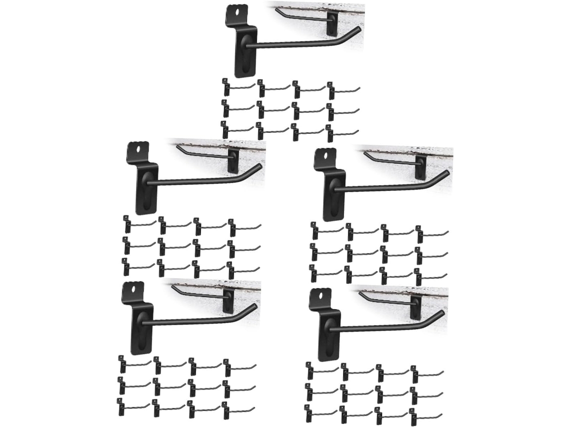 Kit com 100 Suportes de Parede Ranhurados para Armazenamento de Painéis, Ideais para Oficinas, Garagens e Lojas. SFUSHOS