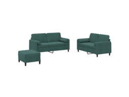 Sofa Set, Sofa Sets Vidaxl Verde Veludo (n/a)