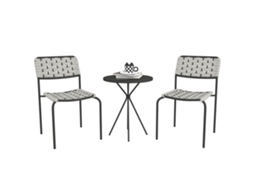 Conjunto Lounge Varanda 2 Pessoas, 3 Peças: 2 Cadeiras, Mesa, Cinza ZENCORE SERVICES