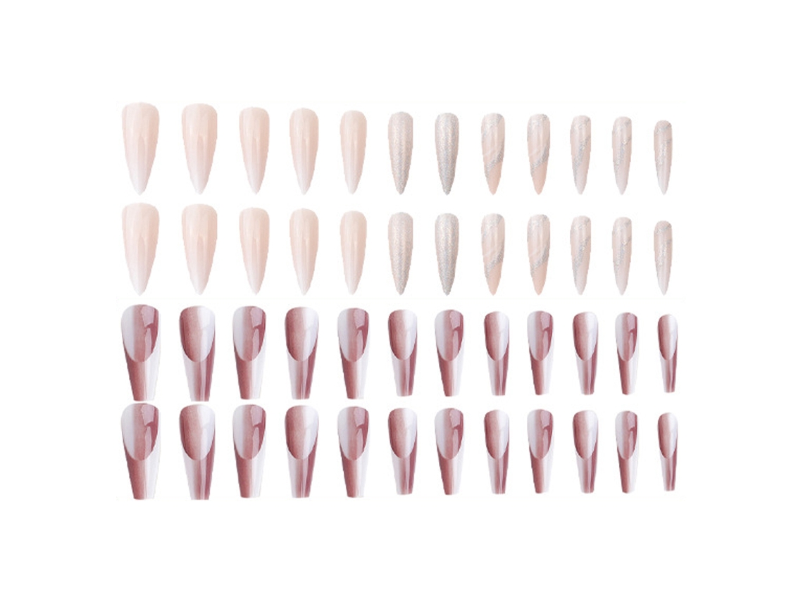 Dois Conjuntos de Decorações de Unhas Longas e Adesivos de Unhas Como Ferramentas de Manicure. NEVEANCE