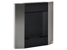 Lareira de Parede com Bioetanol com Tanque de 0,7l e Tampa de 20m². Aço. 72x11x72cm. Prateado e Preto Ge